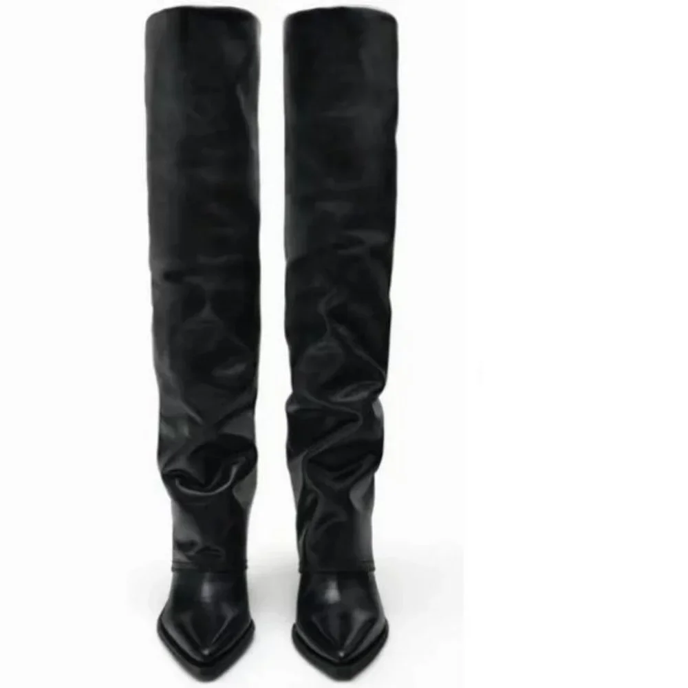 ZARA LEATHER GAITER BOOTS - Picture 5 of 12